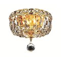 Elegant Lighting Elegant Lighting V2528F8G-RC Tranquil 2 Light Flush Mount; Royal Cut Crystals - Gold V2528F8G/RC